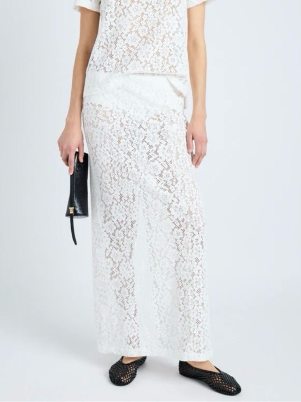 NWOT Proenza Schouler Jasmine White Lace Maxi Skirt Sheer Lined EffortlessChic 4 - Picture 2 of 14